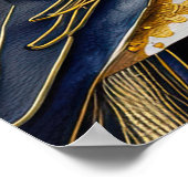 Abstrakte Aquarellmalerei eines Vogels 5:4 Poster (Ecke)