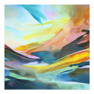 Abstrakte Aquarellmalerei Fotodruck