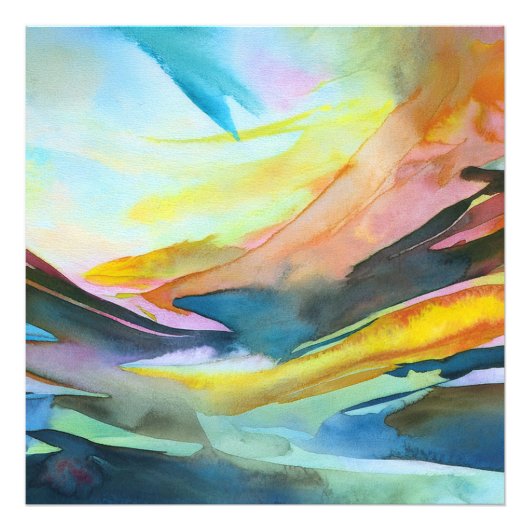 Abstrakte Aquarellmalerei Fotodruck (Vorne)