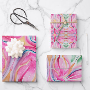 Abstrakte Aquarellmalerei Geschenkpapier Set