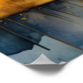 Abstrakte Aquarellmalerei Gold Citycape 3:2 Poster (Ecke)