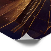 Abstrakte Aquarellmalerei Gold Citycape 3:2 Poster (Ecke)