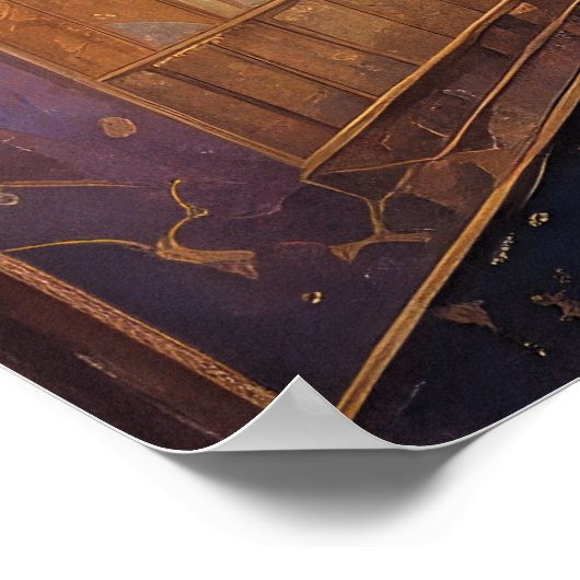 Abstrakte Aquarellmalerei Gold Citycape 3:2 Poster (Ecke)