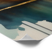 Abstrakte Aquarellmalerei Gold Citycape 3:2 Poster (Ecke)