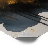 Abstrakte Aquarellmalerei Gold Citycape 3:2 Poster (Ecke)