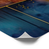 Abstrakte Aquarellmalerei Gold Citycape 3:2 Poster (Ecke)