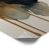 Abstrakte Aquarellmalerei Gold Citycape 3:2 Poster (Ecke)