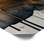 Abstrakte Aquarellmalerei Gold Citycape 4:3 Poster (Ecke)