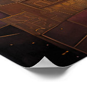 Abstrakte Aquarellmalerei Gold Citycape 4:3 Poster (Ecke)