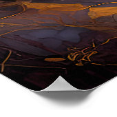 Abstrakte Aquarellmalerei Gold Citycape 4:3 Poster (Ecke)