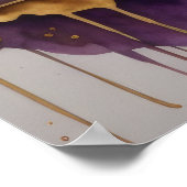 Abstrakte Aquarellmalerei Gold Citycape 4:3 Poster (Ecke)