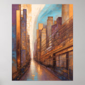 Abstrakte Aquarellmalerei Gold Citycape 4:5 Poster (Vorne)