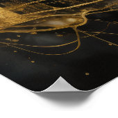Abstrakte Aquarellmalerei Gold Citycape 5:4 Poster (Ecke)