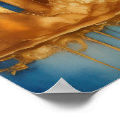 Abstrakte Aquarellmalerei Gold Citycape 5:4 Poster (Ecke)