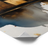 Abstrakte Aquarellmalerei Gold Citycape 5:4 Poster (Ecke)