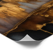 Abstrakte Aquarellmalerei Gold Citycape 5:4 Poster (Ecke)