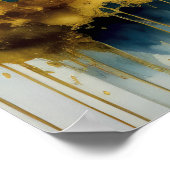 Abstrakte Aquarellmalerei Gold Citycape 5:4 Poster (Ecke)