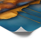 Abstrakte Aquarellmalerei Gold Citycape 5:4 Poster (Ecke)