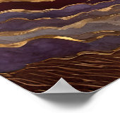 Abstrakte Aquarellmalerei Gold Lila Blue II Poster (Ecke)