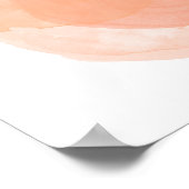 Abstrakte Aquarellmalerei in der Pastelkoralle Poster (Ecke)