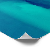 Abstrakte Aquarellmalerei mit blauem Neon Poster (Ecke)