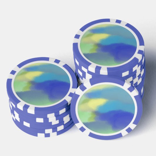 abstrakte Aquarellmalerei Pokerchips (Stapel)