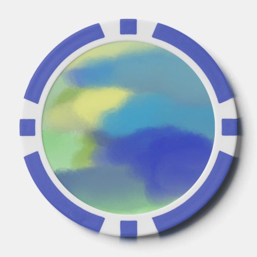 abstrakte Aquarellmalerei Pokerchips (Vorderseite)