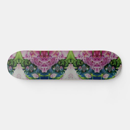 Abstrakte Aquarellmalerei Retro boho Skateboard (Horizontal)