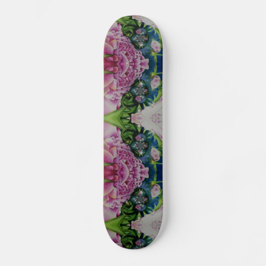 Abstrakte Aquarellmalerei Retro boho Skateboard (Vorderseite)