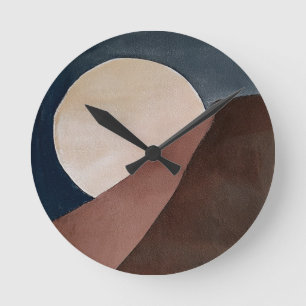 Abstrakte Aquarellmalerei Runde Wanduhr