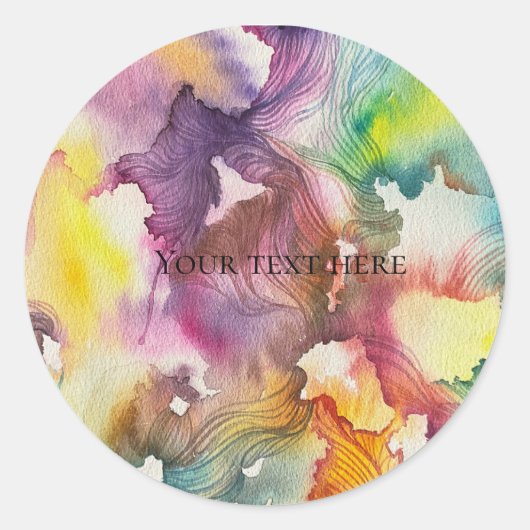  Abstrakte Aquarellmalerei  Runder Aufkleber (Vorderseite)