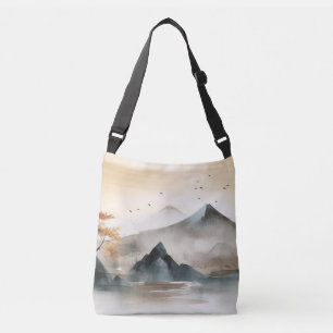 Abstrakte Aquarellmalerei Tragetaschen Mit Langen Trägern