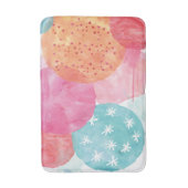 Abstrakte Aquarellmatte in Rosa und Orange Badematte (Vorderseite Vertikal)