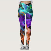 Abstrakte Aquarellmotive Leggings (Vorderseite)