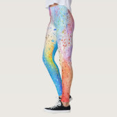 abstrakte Aquarellmuster Leggings (Links)