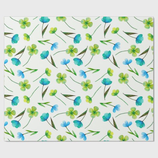 Abstrakte Aquarellmuster-Pflanze Geschenkpapier (Flach)