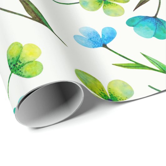 Abstrakte Aquarellmuster-Pflanze Geschenkpapier (Rolleneckpunkt)