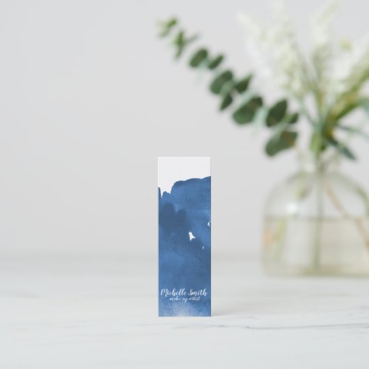 Abstrakte Aquarellpinsel Mini Visitenkarte (Stehend Vorderseite)