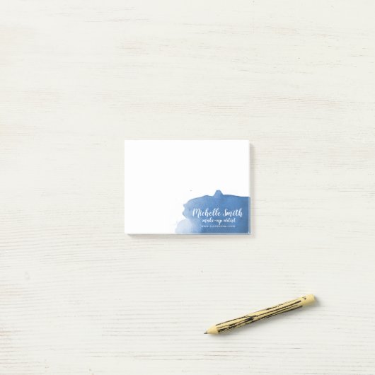 Abstrakte Aquarellpinsel Post-it Klebezettel (Auf Schreibtisch)