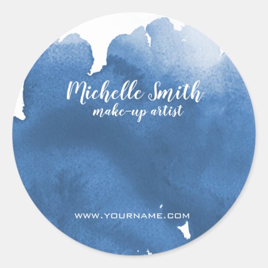 Abstrakte Aquarellpinsel Runder Aufkleber (Vorderseite)