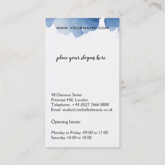 Abstrakte Aquarellpinsel Visitenkarte (Rückseite)
