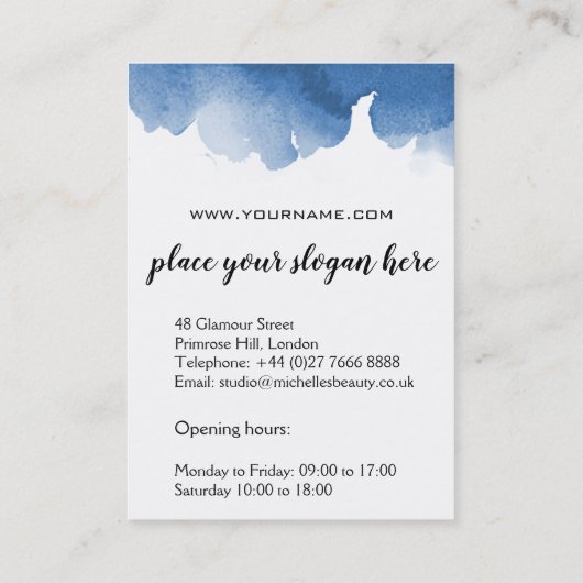 Abstrakte Aquarellpinsel Visitenkarte (Rückseite)
