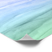 Abstrakte Aquarellschichten Blue Ombre Poster (Ecke)