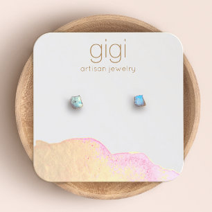 Abstrakte Aquarellsteine mit dem Zeiger Quadratische Visitenkarte