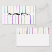 abstrakte Aquarellstreifen, farbenfroh und modern Visitenkarte (Vorne/Hinten)