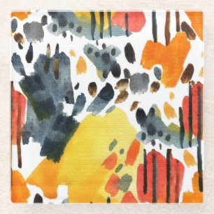 Abstrakte Aquarellstriche Nahtloses Muster Glasuntersetzer