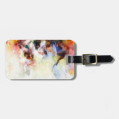 Abstrakte Aquarellstruktur mit Farbe Gepäckanhänger (Vorderseite horizontal)