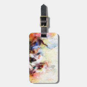 Abstrakte Aquarellstruktur mit Farbe Gepäckanhänger