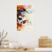 Abstrakte Aquarelltextur mit Farbe Poster (Küche)