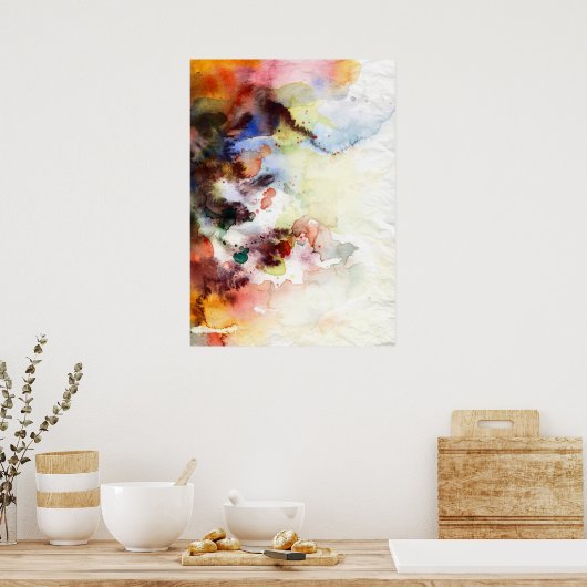Abstrakte Aquarelltextur mit Farbe Poster (Küche)
